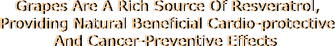 Grapes Are A Rich Source Of Resveratrol, 
Providing Natural Beneficial Cardio-protective 
And Cancer-Preventive Effects  